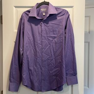 Van Heusen Fitted Lavender Men's Dress Shirt